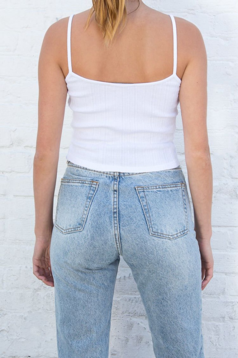 Debardeur Brandy Melville Lorene Cropped Blanche | VZF-71911197